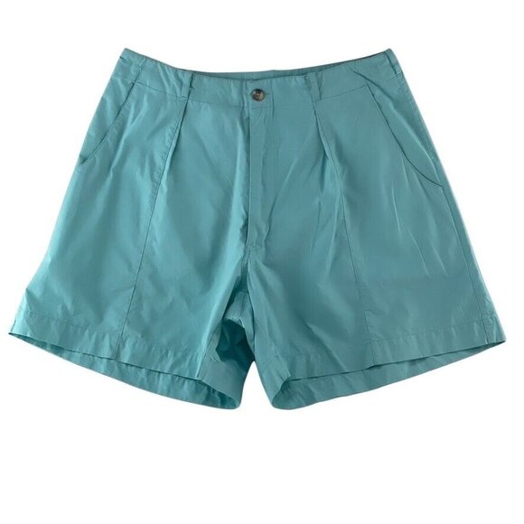 Patagonia Womens Turquoise Cotton Pleated Shorts Size 12 - Picture 8 of 10